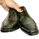 Sies Marjan Heeled Mules Kaya Embossed Croco Mule Leather Italian Designer NIB Photo 4