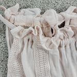 Chelsea and Violet Top Womens M Pink Collar Tie Ruffle Lace Trim Sleeveless Tank Photo 6