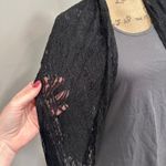 Do Everything In Love NWT Free People x  Black Lace Fringe Kimono Shawl Cardigan Photo 3