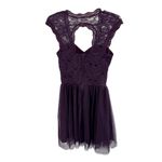Deb Plum Purple Mini Dress lace tulle rhinestones open back 5 formal HOCO party Size undefined Photo 1