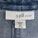 J.Jill  Denim Blue Dress Petite M Plaid Button Front Roll Tab Shirt Dress Photo 3