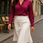 Vintage All Silk Blouse by Jonathan Logan 14 Magenta Long Sleeve 80s Retro Chic Purple Photo 2