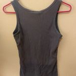 Roxy  Dark Grey Ribbed Tank SzXL Y2K Vintage Cotton Made In USA Photo 3