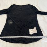 Simply Vera, Vera Wang Simply Vera NWT size M fully linedāblack velvet burnout long sleeve blouse top Photo 7