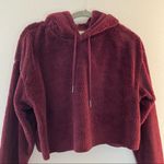 Urban Outfitters  Hoodie Plum Sherpa/ Teddy Cropped Hoodie Sz M NWT Fleece Cozy Photo 3