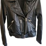 ALLSAINTS NEW  Balfern Belted Hem Sheep Leather Moto Jacket Black Size 0 Photo 5
