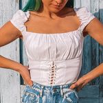 Ruffle Sleeve Lace Up Corset Top Size undefined Photo 0