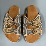 House of Harlow 1960 Tan and Gray Buckle Sandals Brown Size 7.5 Photo 0