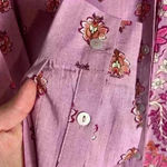 Knox Rose Size Xs Floral Button Down Shirt Blouse Linen Blend 70s Vibe Photo 3
