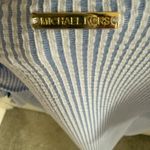 Michael Kors Light Blue Pinstripe Blouse Photo 3