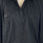 Style & Co SZ 18 Top Faux Button-Up Roll-Tab Sleeve Pocket Stretch Side Zip Photo 5