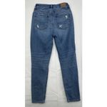American Eagle  Women's Jeans Size 0 Regular Mom Blue Distressed Denim Mid Rise Photo 2