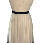 Arden B Coquette Lace Silk Midi Dress Ivory Black Spaghetti Strap Women 8 Photo 0