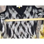 LEIFSDOTTIR Anthropologie Silk Cold Shoulder Midi Dress Ikat Yellow Black Size 8 Photo 4