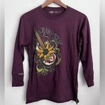 Hard Rock Cafe  purple tee shirt long sleeve guitar print contrast stitch y2k M Photo 0