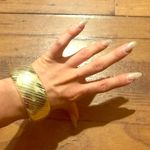Vintage 90s single gold Crome stripe bangle Photo 3