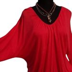 Cache  Banded Bottom Lined Stretch Top New Persimmon Color Key Hole $98 NWT Photo 2