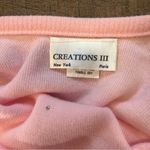 Vintage Sweater Women Light Pink Scoop Neck Silver Ball Embellishment 3/4 Sleeve Size M Photo 3