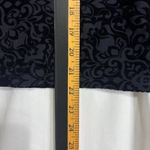 Talbots Damask Flocked Velvet Top Black Sz MP Keyhole Button Whimisgoth Elegant Photo 6