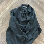 ZARA Linen Oversized Button Down Photo 0