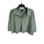 AQUA  Bloomingdale's Exclusive Pullover Top Collared 3/4‎ Sleeve Green M Photo 1