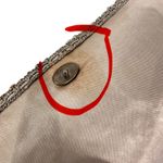 Barbara Lee Vintage Crocheted Beaded Clutch Women's 8" Silver Evening Holiday Photo 3