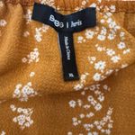 BCBG Paris Cropped 3/4 Puff Sleeves V Neck Fall Floral Wrap Shirt Top Blouse XL Gold Photo 7