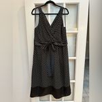 Eliza J Vintage  Black Polka Dot Chiffon Retro Pinup Midi Dress Plus Size 16W Photo 10