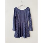 Anthropologie Jacquard A-Line Sweater Knit Mini Dress Navy Orange Size S Photo 1