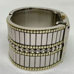 Women’s cuff bangle bracelet watch two tone crystals 36mm quartz running Photo 5