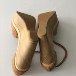 Joie NEW  Brown‎ Leather Oakley Wood Heel Peep Toe Wedge Sandals Ankle St… Photo 5