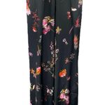 Victoria's Secret Black Silky Satin Floral Pleated Wide Leg Trousers Pants Sz XS Photo 0