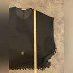Adreamly Sheer Black Tassel Trim Swim Cover Photo 1