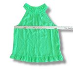 Lilly Pulitzer Silk Polka Dot Halter Top Green Ruffle Hem Medium M Photo 2