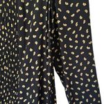 Vtg Neiman Marcus Black Paisley Shirred Secretary Dress sz 10 Modest Union 80s Photo 3