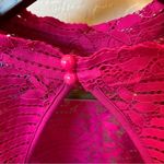 Valentine fuchsia pink backless lace crop top with wraparound sash, size L Size L Photo 7