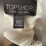 Topshop Dress One Shoulder Embossed Floral Polka Dot Print Blue White Size US 8 Photo 7
