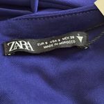 ZARA New Ruffle Halter Tie Neck Bodysuit with Flower Royal Blue Size S Photo 6