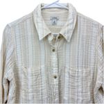 LL Bean Neutral Beige Cloud Gauze Casual Cotton Button Up Shirt Size MEDIUM Tan Photo 2