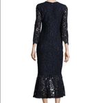 Alexis  Nadege Blue Crochet Lace Midi Dress Small Cocktail Mermaid Wedding Photo 11