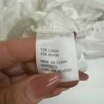 Cynthia Rowley  Top Womens Medium White Embroidered Sleeve Peplum Blouse Linen Photo 4