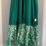 Lulus Tropi-Call Me Green Leaf Print Ruched Midi Dress Photo 13