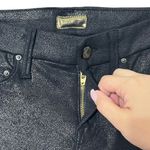 MOTHER The Looker Cracked Shadow Pants Women’s Size 25 Black Wax Stretchy Photo 4