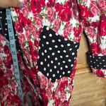 Jovie Women’s boho oversized Floral and Polka Dot Coat size L Red Size L Photo 4