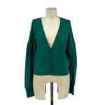 Intermix  Christy Puff Sleeve Cardigan Teal Blue Green‎ Size Large Photo 2
