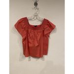 Rails Sonora Blouse Womens Small Spiced Coral Flutter Sleeve Smocked Sq Neck Photo 1