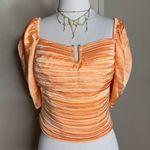 EXPRESS Elegant Orange Ruched Women's Top Photo 0