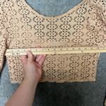 Free People  Beach Woman Size XS Tan‎ Eyelet Long Sleeve Crop Photo 4