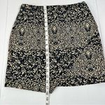H&M Black Beige Jacquard Skirt Size 8 Lined Baroque Floral Tapestry Mini Photo 6