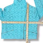 Cato  Lace Full‎ Zip Cropped Boho Moto Jacket Turquoise Teal Blue Large Photo 10